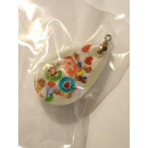 Fusion glass colorful fun flower Pendant
